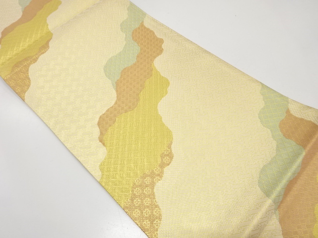 佐賀錦　道長取りに古典柄織り出し　袋帯